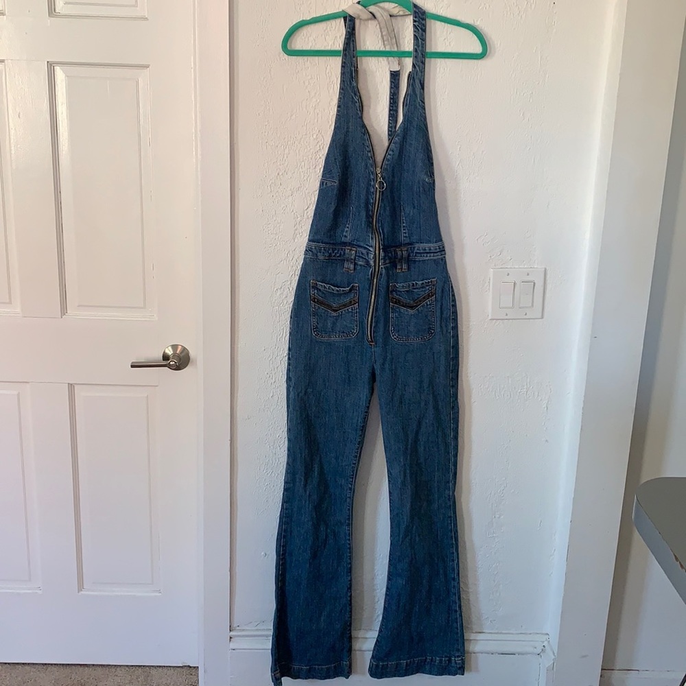 Revice backless denim one piece